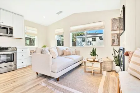 accessory dwelling unit interior with convertible furniture